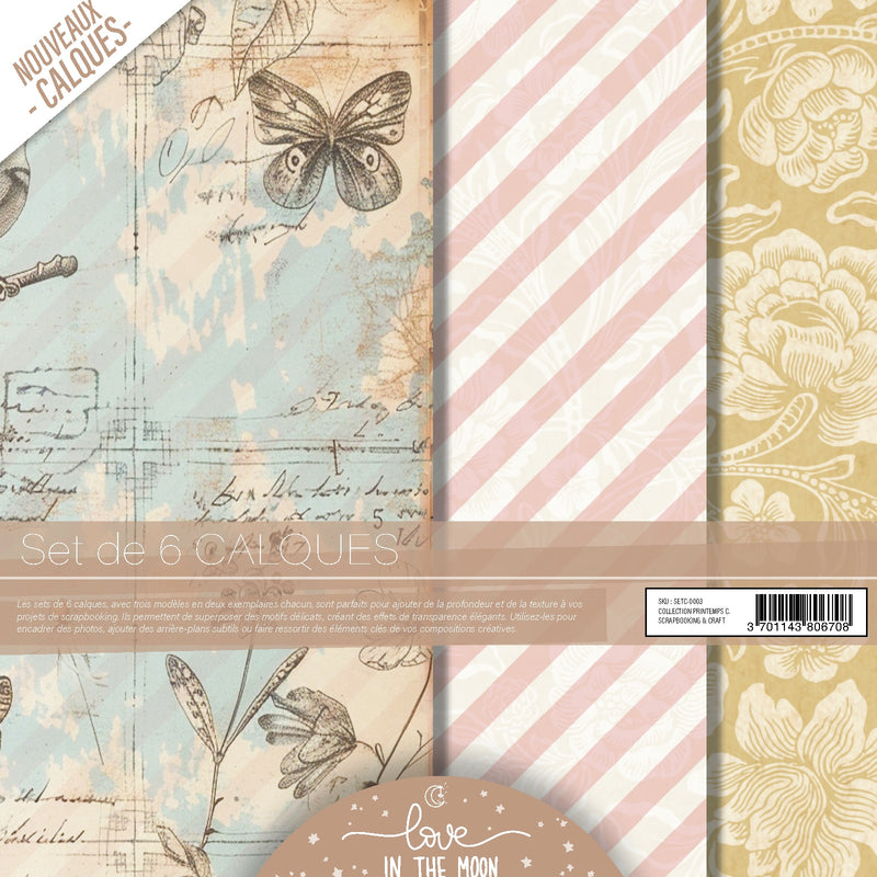 Set de Calques Scrapbooking - Printemps charmant - Love in the Moon