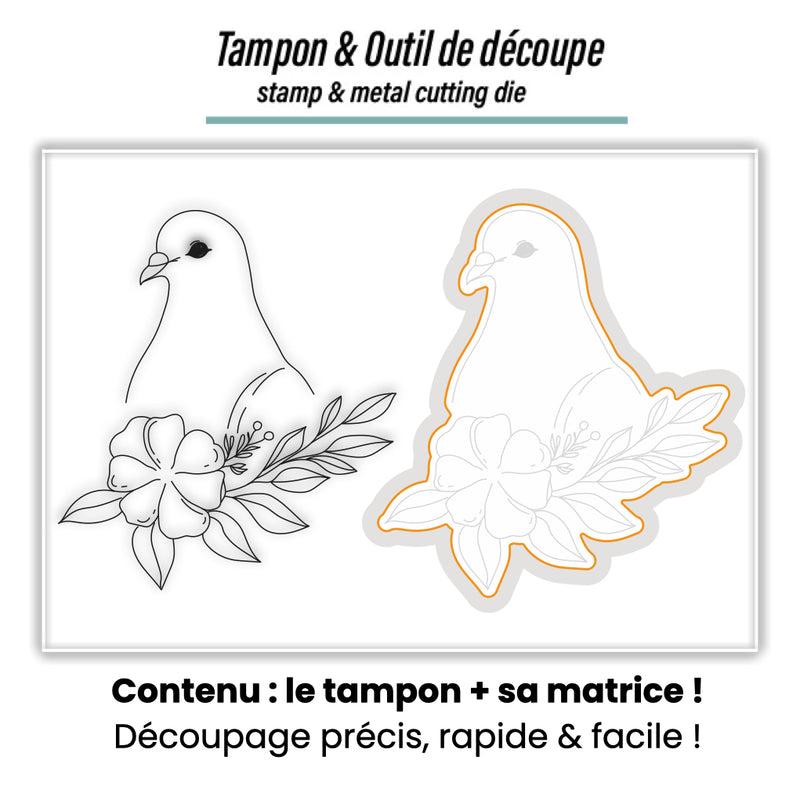 Duo Tampon & Matrice - Oiseau de paix - Love in the Moon