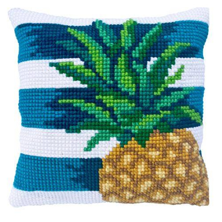 COUSSIN POINT DE CROIX LADYBIRD - ANANAS - 40 X 40 CM