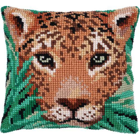 COUSSIN POINT DE CROIX LADYBIRD - GUEPARD - 40 X 40 CM