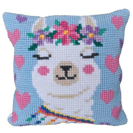 COUSSIN POINT DE CROIX LADYBIRD - LAMA - 40 X 40 CM