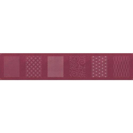 LOT DE 3 KITS OLYMPUS TISSU SASHIKO IMPRIME POUR RAPIECAGE - ROUGE