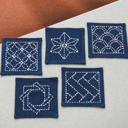 KIT OLYMPUS SASHIKO SOUS-VERRES X 5 ASSORTIS