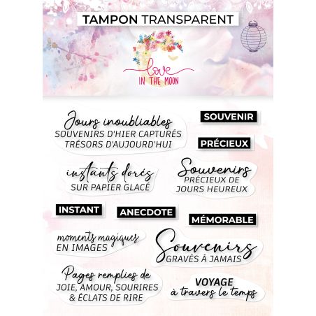 Set de 16 tampons - Souvenir, instants, anecdotes - 10,5x10cm