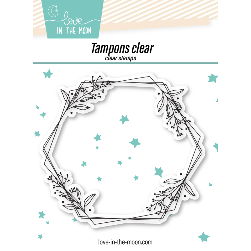 Tampon cadre pour expression de la série STM  "Hexagones Floraux"