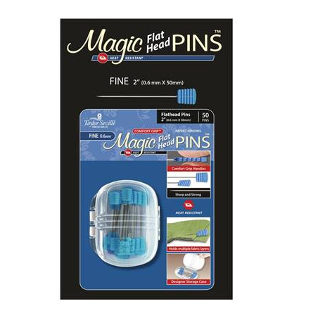 EPINGLES A TETE PLATE "FINE" MAGIC PINS - BOITE DE 50