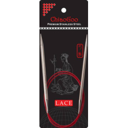AIGUILLES CIRCULAIRES FIXES METAL CHIAOGOO RED LACE - 80CM - N°3.25 