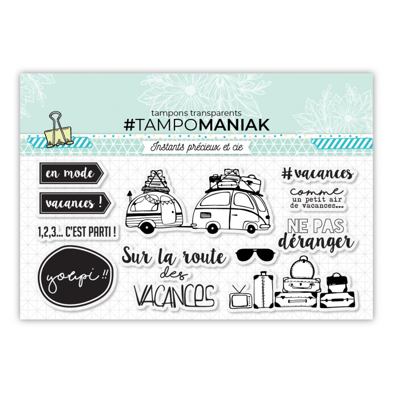 Set de 10 tampones clear Vacances ! - 10x21cm