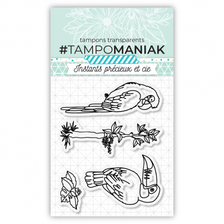 Sello de loro y tucán - 7,5x7cm