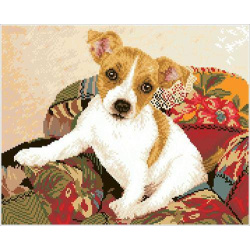 KIT BRODERIE DIAMANT - CHIOT PATCHWORK  