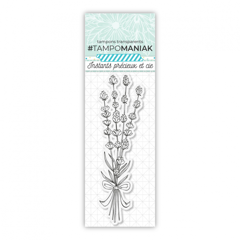 Tampon clear bouquet de lavande - 13x5,5cm