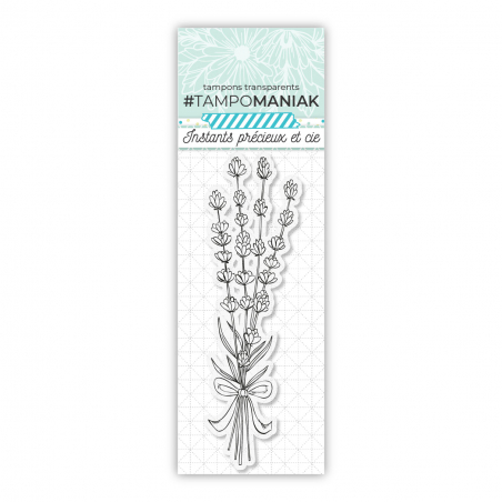 Sello transparente ramo de lavanda - 13x5.5cm