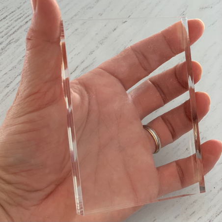 Support pour tampons transparents - bloc acrylique - 10,5x7,5 cm