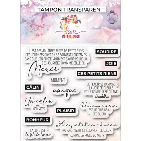 Set de 2 tampons - Vélo avec l'expression la vie est belle - 10,5x10cm