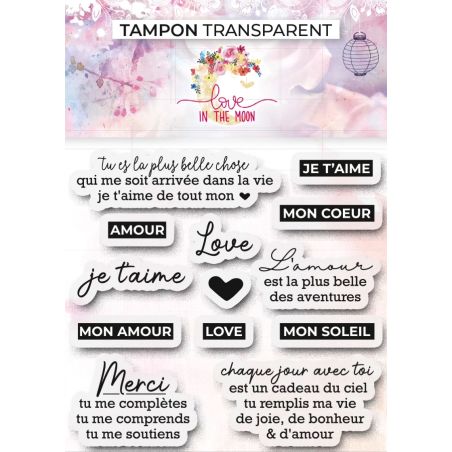 Set de 2 tampons - Vélo avec l'expression la vie est belle - 10,5x10cm