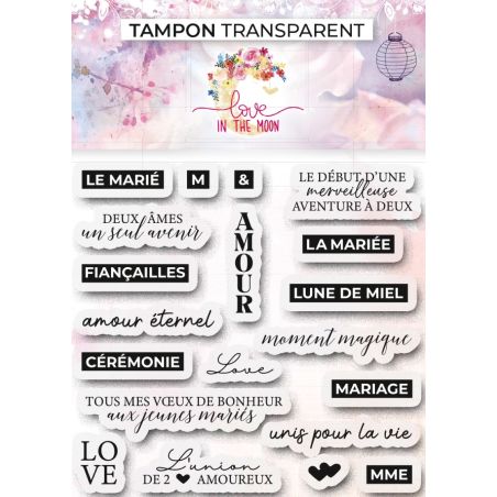 Set de 2 tampons - Vélo avec l'expression la vie est belle - 10,5x10cm