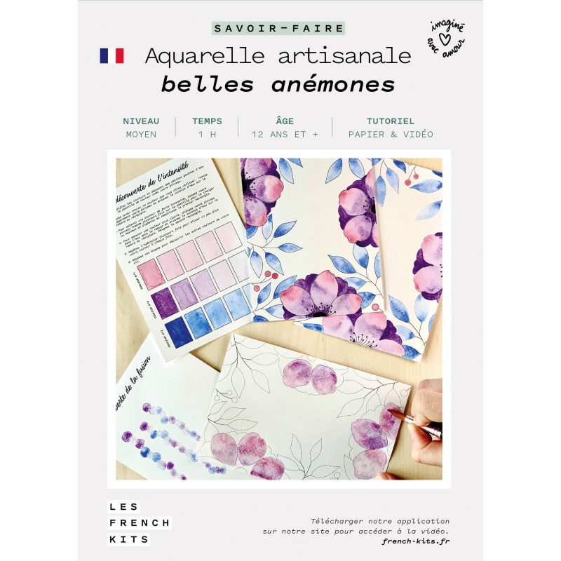 Kit Aquarelle Artisanale "Belles anémones"
