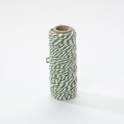 Bobina de hilo bicolor Bakers Twine - 2mm x 25m - Verde aguacate