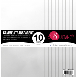 Bloc de 10 papiers Sultane - Matière - Transparent - Epais - 200g/m2
