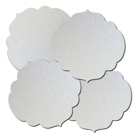 Set de 4 platos románticos de cartón para decorar - 14,5 cm
