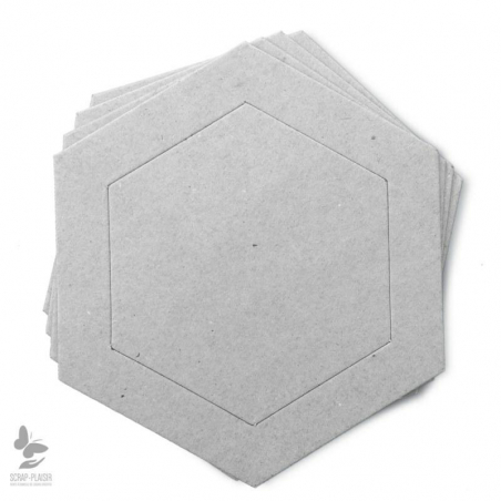 Set de 4 marcos hexagonales de cartón para decorar - 14,5 cm