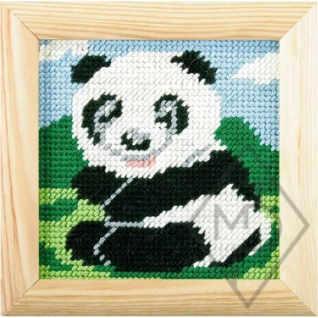 KIT CANEVAS 10,5 X 10,5 CM + CADRE - PANDA