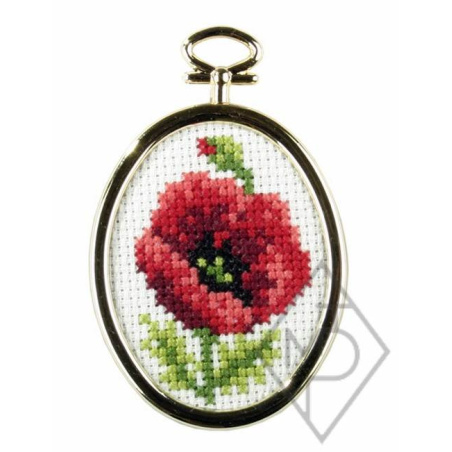 KIT PT COMPTE 5,5 X 7 CM + CADRE - COQUELICOT