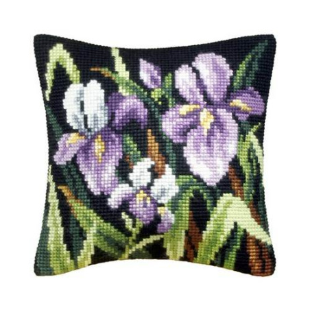 COUSSIN PT DE CROIX EN KIT 40 X 40 CM - TROIS IRIS