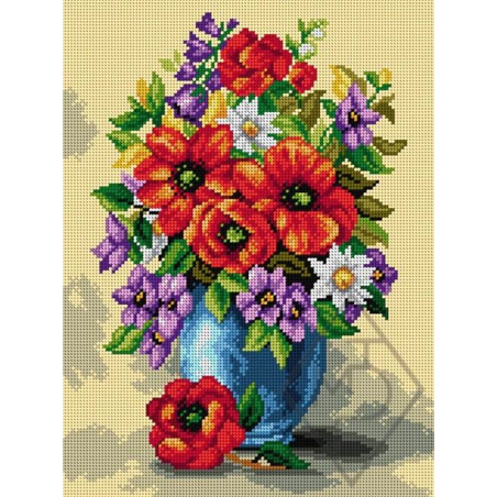 CANEVAS ANTIQUE 30 X 40 CM - LE VASE FLEURI