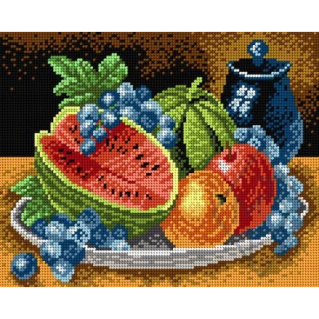 CANEVAS ANTIQUE 24 X 30 CM - COUPE DE FRUITS