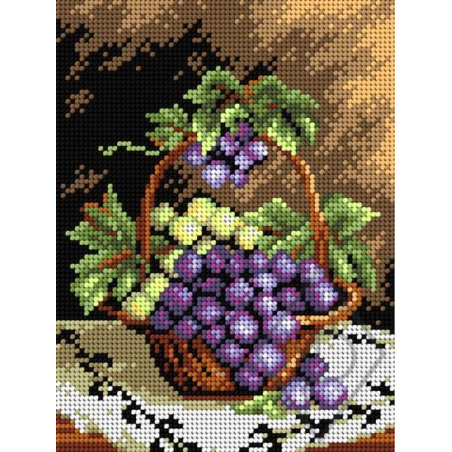 CANEVAS ANTIQUE 18 X 24 CM - PANIER DE RAISINS