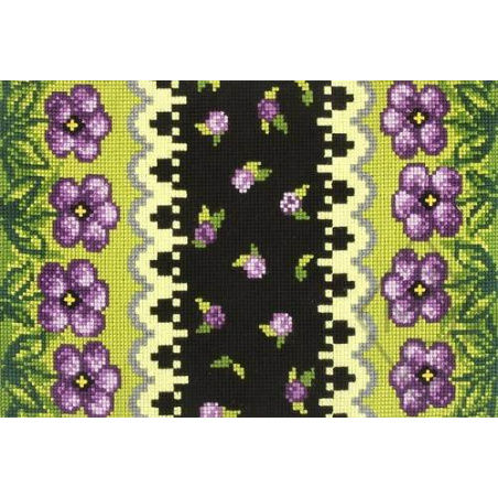 KIT TAPIS SUR CANEVAS IMPRIME 50 X 75 CM - TAPIS DE PENSÉES