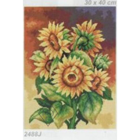 CANEVAS ANTIQUE 30 X 40 CM - TOURNESOLS