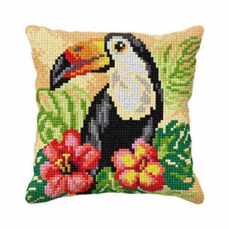 COUSSIN PT DE CROIX EN KIT 40 X 40 CM - LE TOUCAN