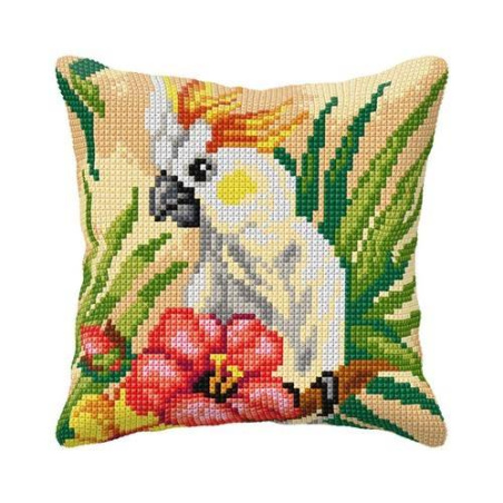 COUSSIN PT DE CROIX EN KIT 40 X 40 CM - LE CACATOÈS