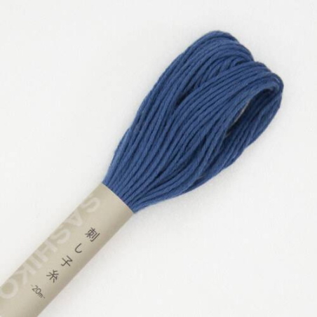 FIL SASHIKO UNI - COL 10 - BLEU - LOT DE 6 ECH. DE 20 M