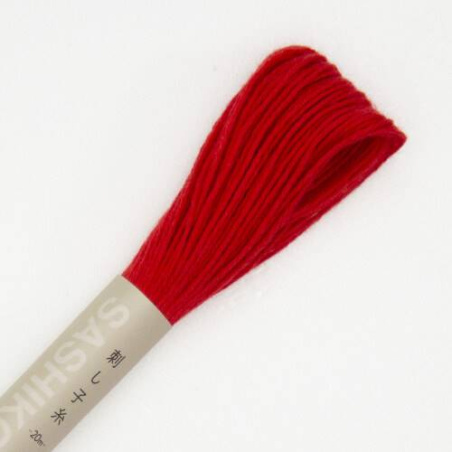 FIL SASHIKO UNI - COL 15 - ROUGE VIF - LOT DE 6 ECH. DE 20 M