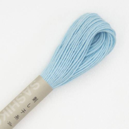 FIL SASHIKO UNI - COL 8 - BLEU PALE - LOT DE 6 ECH. DE 20 M