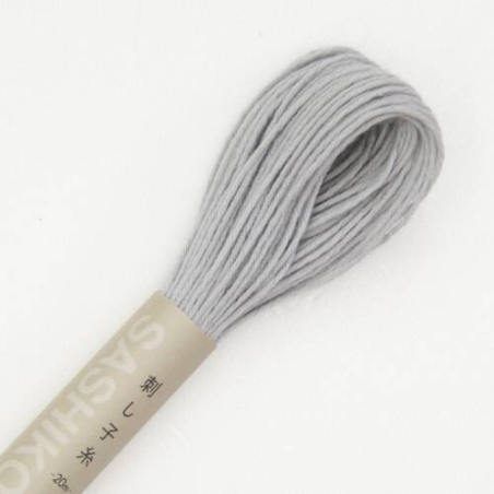 FIL SASHIKO UNI - COL 28 - GRIS - LOT DE 6 ECH. DE 20 M