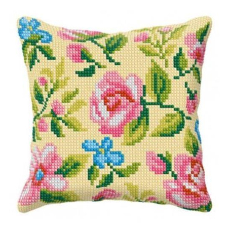 COUSSIN PT DE CROIX EN KIT 40 X 40 CM - TAPIS DE ROSES