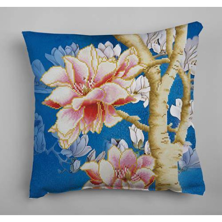 KIT BRODERIE DIAMANT - COUSSIN DECORATIF MAGNOLIA 2