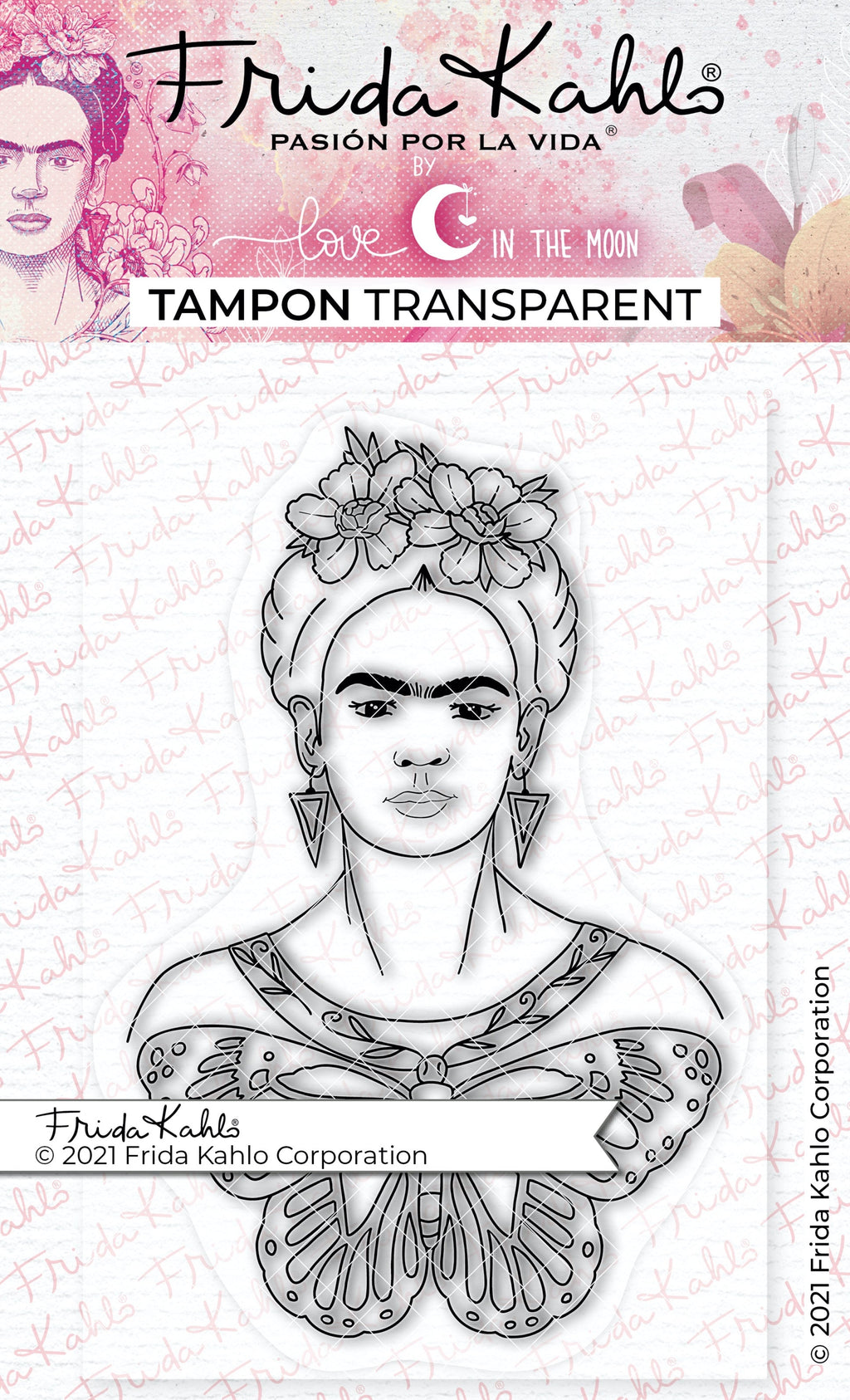 Tampon transparent "La femme au papillon" Frida Kahlo®