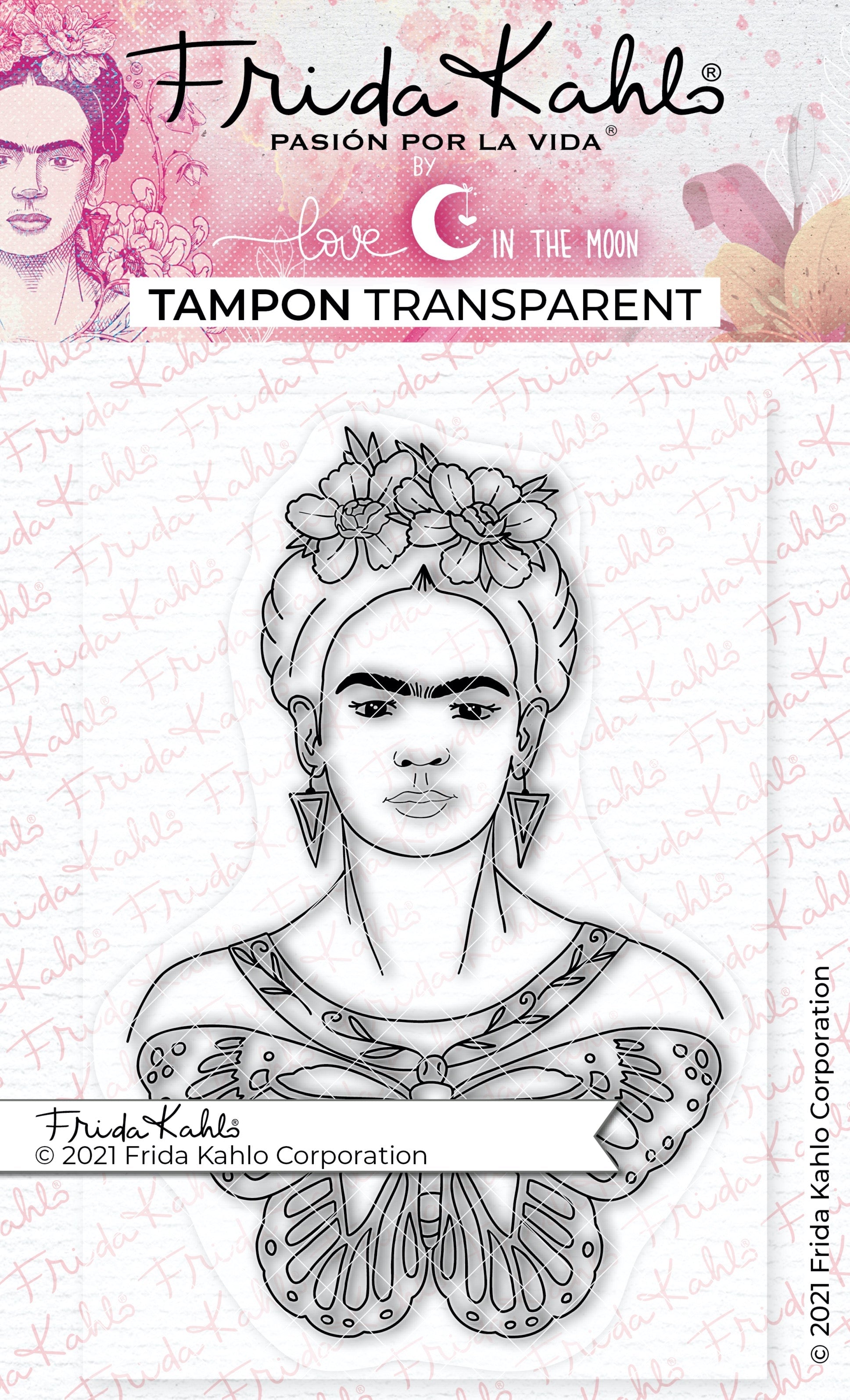 Tampon transparent "La femme au papillon" Frida Kahlo®