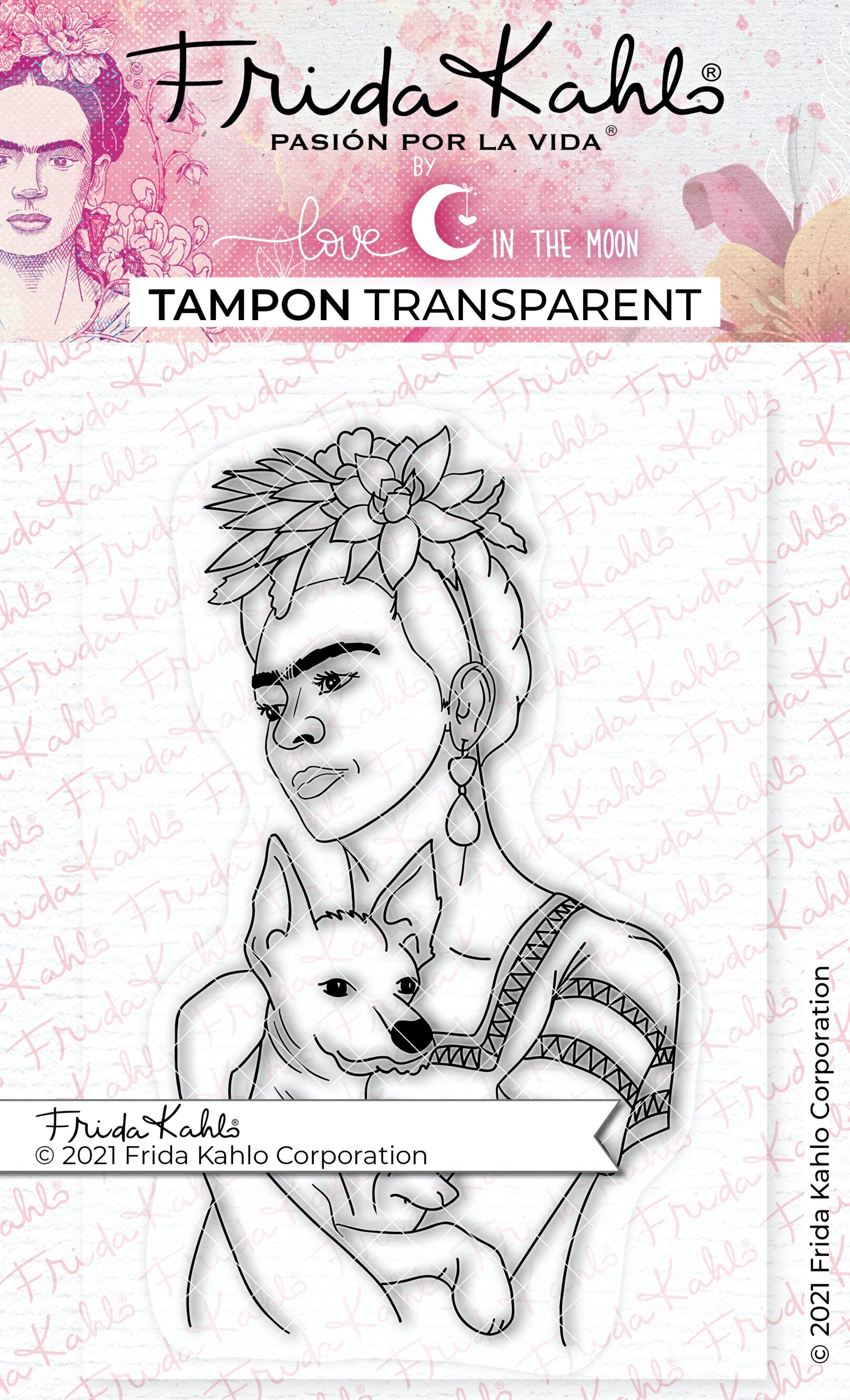 Tampon transparent "La femme au chien" Frida Kahlo®
