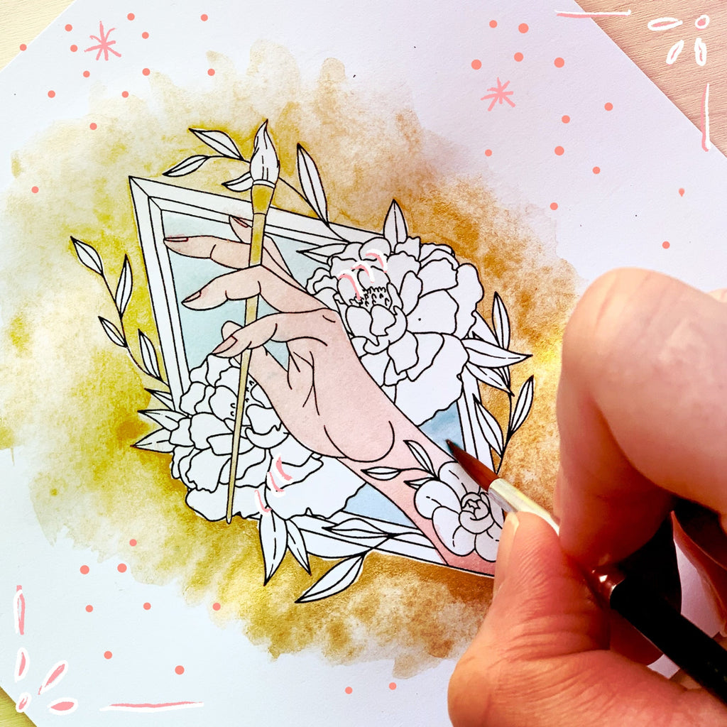 Tampon transparent "Une main en or" Frida Kahlo®