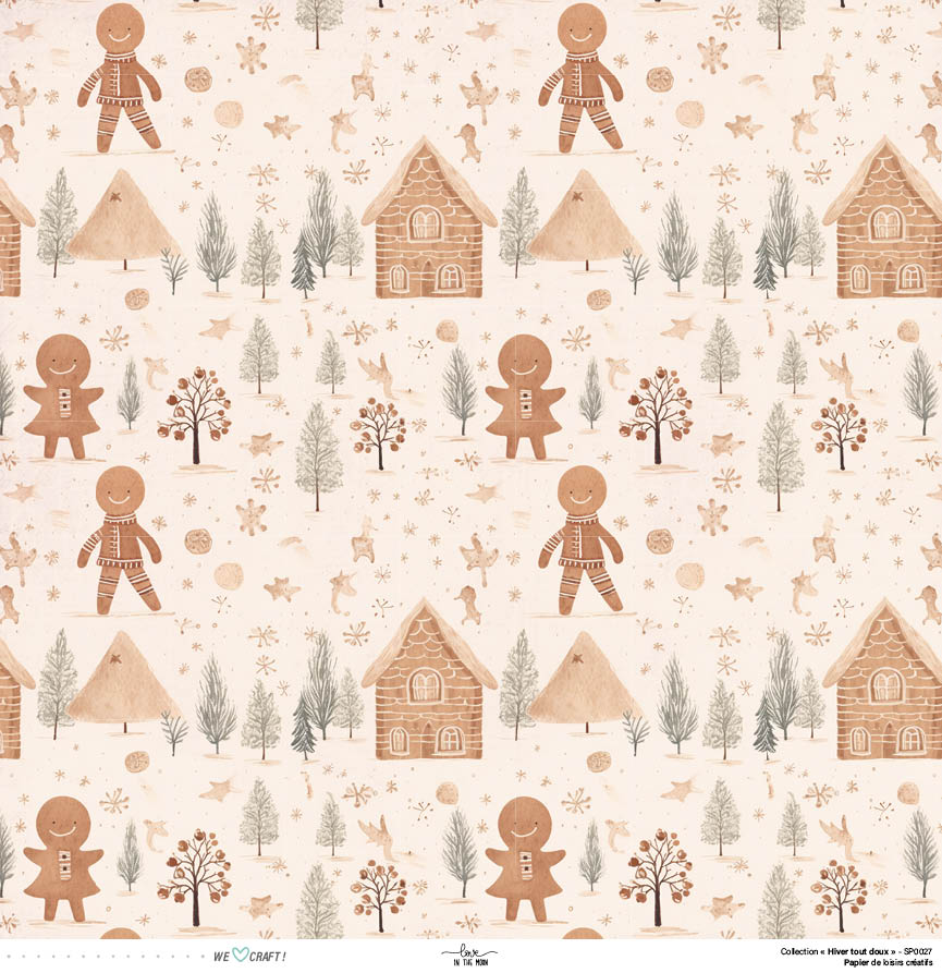 Set Papiers Scrapbooking - Hiver tout doux - Love in the Moon