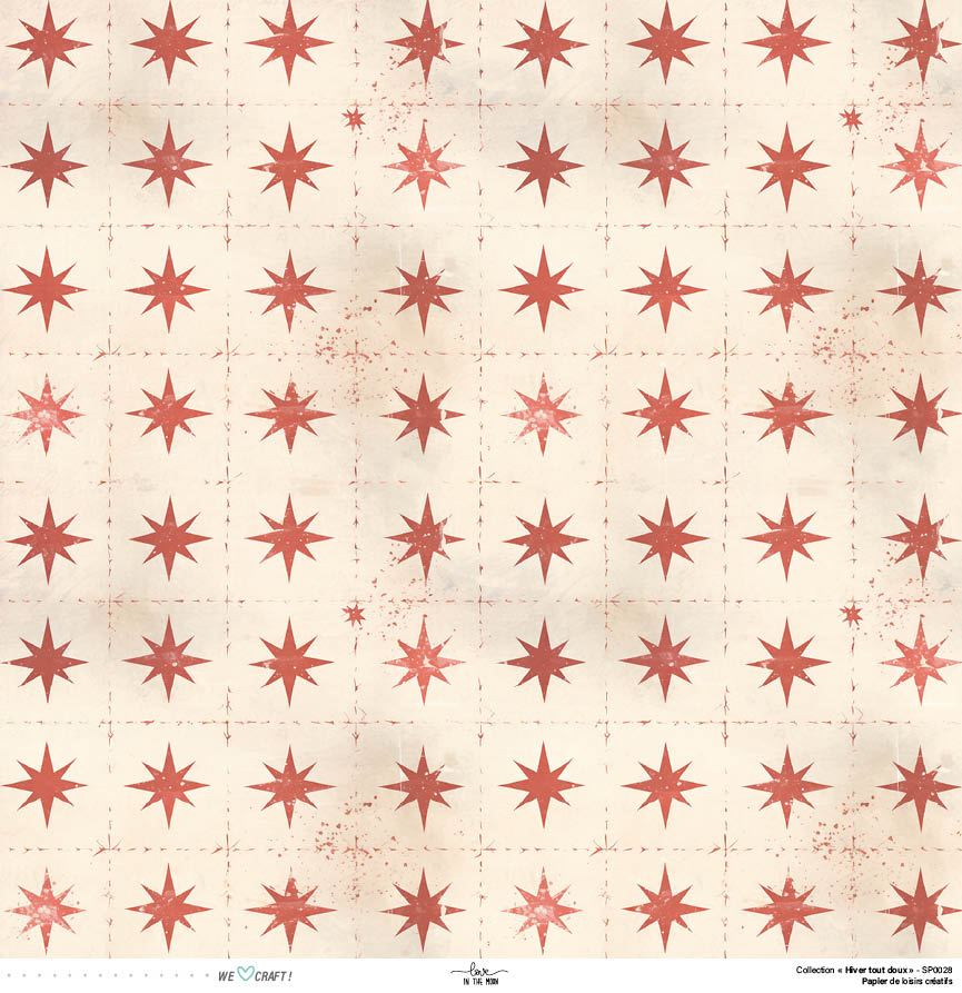 Set Papiers Scrapbooking - Hiver tout doux - Love in the Moon