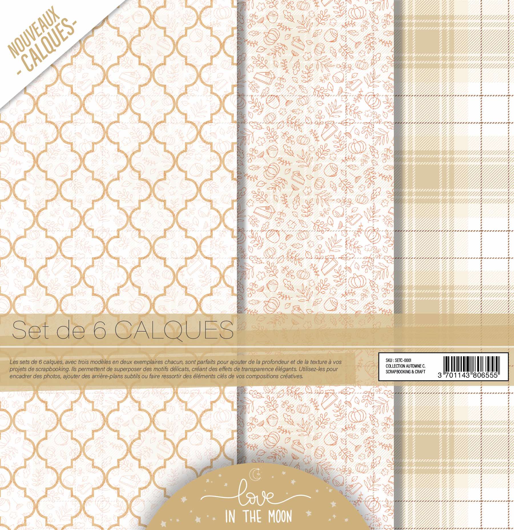 Set de Calques Scrapbooking - Automne Chaleureux - Love in the Moon
