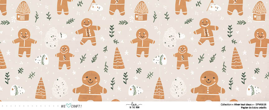 Set Papiers Scrapbooking - Hiver tout doux - Love in the Moon