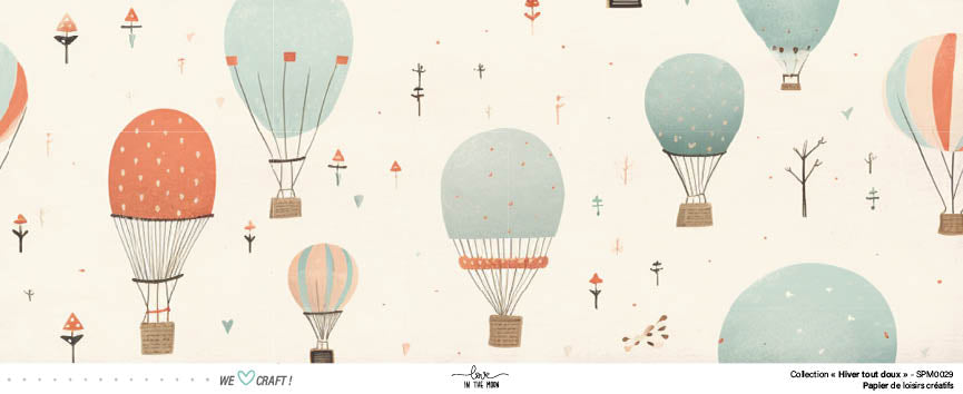 Set Papiers Scrapbooking - Hiver tout doux - Love in the Moon